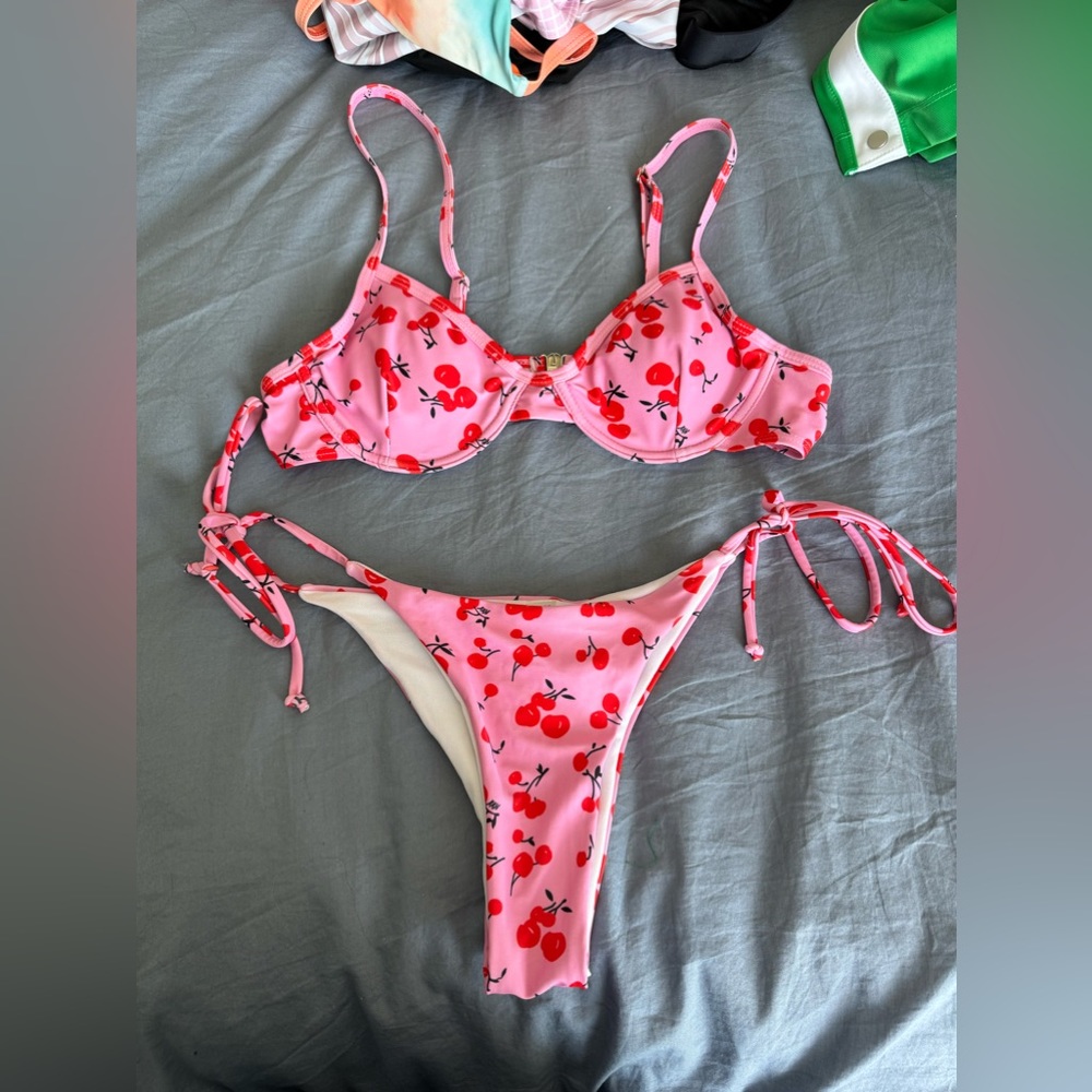 shein cherry bikini